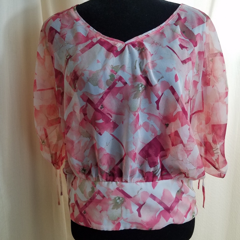 WHBM sheer blouse sz M